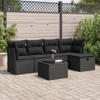 6-piece Lounge Set with Cushions Poly Rattan Black