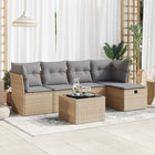 Loungeset 6-delig poly rattan beige