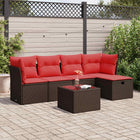 Loungeset 6-delig poly rattan bruin