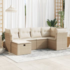 Loungeset 6-delig poly rattan beige