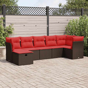 Loungeset 7-delig poly rattan bruin