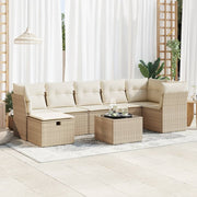 Loungeset 8-delig poly rattan beige
