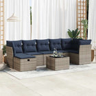 8-piece Lounge Set with Cushions Poly Rattan Grey