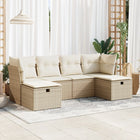 Loungeset 6-delig poly rattan beige