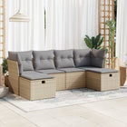 Loungeset 6-delig poly rattan beige
