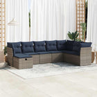8-piece Lounge Set with Cushions Poly Rattan Grey
