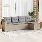 Loungeset 5-delig poly rattan beige