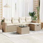 Loungeset 6-delig poly rattan beige