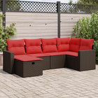 Loungeset 6-delig poly rattan bruin