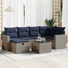 Loungeset 7-delig poly rattan grijs