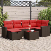 Loungeset 7-delig poly rattan bruin
