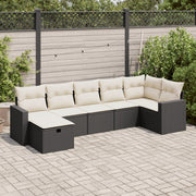 Loungeset 7-delig poly rattan zwart