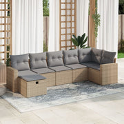 Loungeset 7-delig poly rattan beige