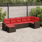 Loungeset 7-delig poly rattan bruin