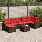 Loungeset 8-delig poly rattan bruin