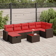 Loungeset 8-delig poly rattan bruin