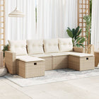 Loungeset 6-delig poly rattan beige