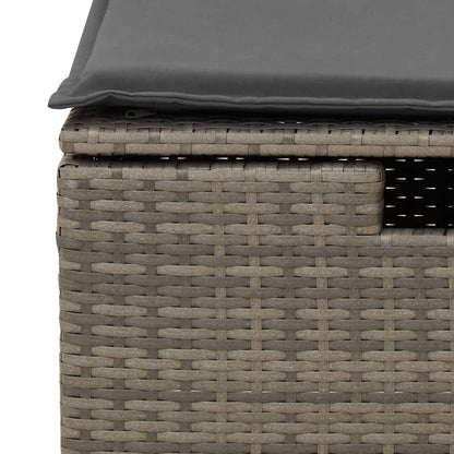 8-delige Loungeset met kussens poly rattan grijs