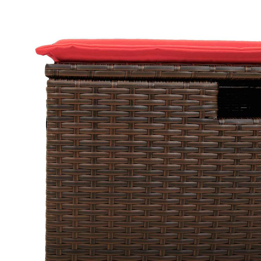 8-delige Loungeset met kussens poly rattan bruin