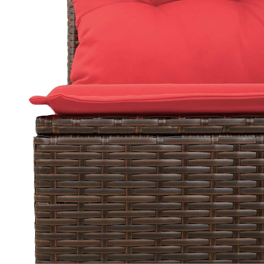 8-delige Loungeset met kussens poly rattan bruin