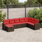 Loungeset 8-delig poly rattan bruin
