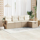 Loungeset 5-delig poly rattan beige
