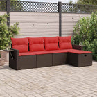 Loungeset 5-delig poly rattan bruin