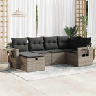 Loungeset 6-delig poly rattan grijs