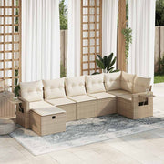 Loungeset 7-delig poly rattan beige