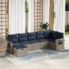 Loungeset 7-delig poly rattan grijs
