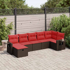 Loungeset 7-delig poly rattan bruin