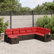Loungeset 8-delig poly rattan bruin