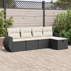Loungeset 5-delig poly rattan zwart