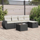 6-piece Lounge Set with Cushions Poly Rattan Black