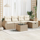 Loungeset 6-delig poly rattan beige