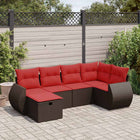 Loungeset 6-delig poly rattan bruin