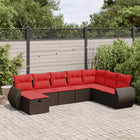 Loungeset 8-delig poly rattan bruin