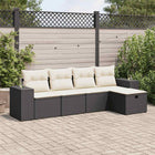 5-Piece Loungeset with Cushions Poly Rattan Black