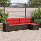 Loungeset 5-delig poly rattan bruin