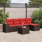 Loungeset 6-delig poly rattan bruin