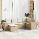 Loungeset 6-delig poly rattan beige