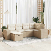Loungeset 6-delig poly rattan beige