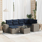 Loungeset 7-delig poly rattan grijs