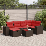 Loungeset 7-delig poly rattan bruin