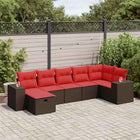 Loungeset 7-delig poly rattan bruin