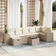 Loungeset 8-delig poly rattan beige