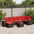 Loungeset 8-delig poly rattan bruin