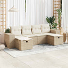 Loungeset poly rattan 6-delig beige