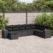 Loungeset 8-delig poly rattan zwart