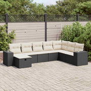 Loungeset 8-delig poly rattan zwart